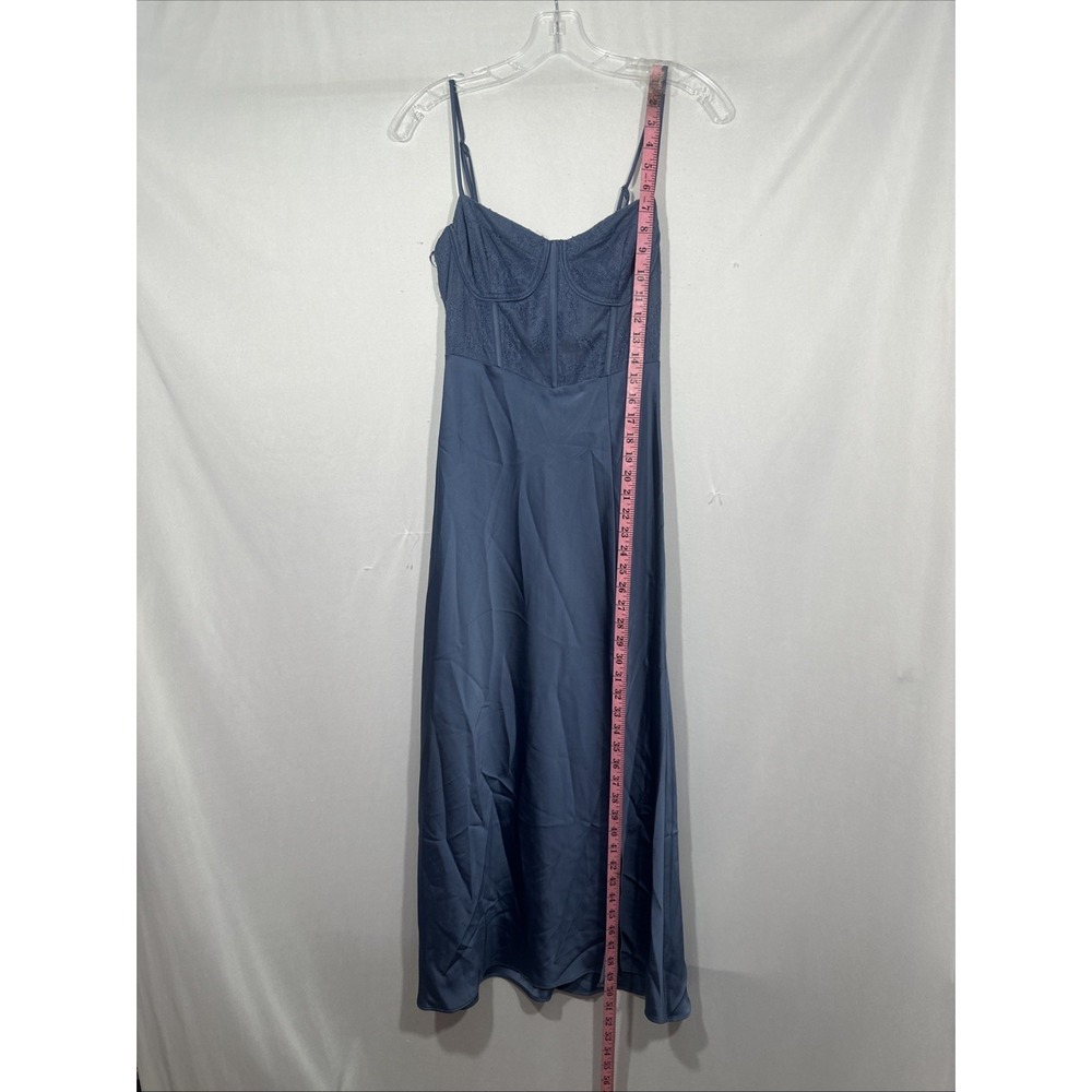 NEW $123 ASTR THE LABEL [ Small ] Aria Lace bustier Midi Dress Dusty Blue #T2144 - Picture 6 of 14